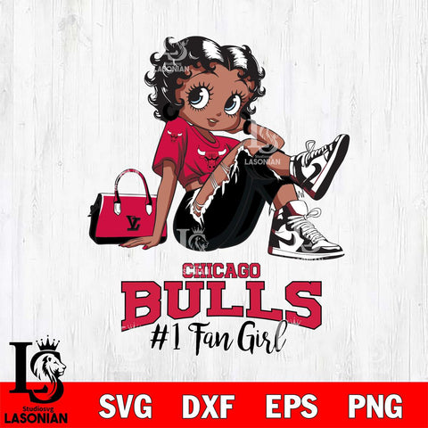 Chicago Bulls #1 Black Fan Girl Betty Boop