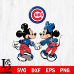 Chicago Cubs Fan Minnie And Mickey Love Svg Eps Dxf Png File, Digital Download, Instant Download