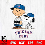 Chicago Cubs Snoopy and Charlie brown Smile Sport Svg Eps Dxf Png File, MLB File Cut,Digital Download,Instant Download,MLB Svg Files