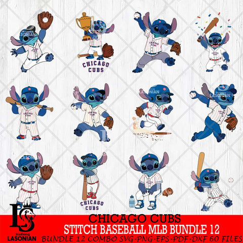 Chicago Cubs Stitch Baseball MLB Bundle 12 SVG DXF EPS PNG FILE, bundle MLB File Cut, Digital Download,Instant Download, Silhouette, Cricut