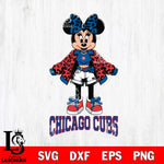 Chicago Cubs Style Minnie Disney Svg Eps Dxf Png File, Digital Download, Instant Download