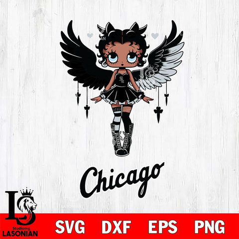 Chicago White Sox Anglel Black Fan Girl Betty Boop