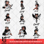 Chicago White Sox Black Fan Girl Betty Boop Bundle 9, Svg Eps Dxf Png File, Digital Download