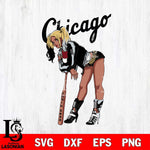 Chicago White Sox Black Fan Girl Harley Quinn MLB Svg Eps Dxf Png File, Digital Download, Instant Download