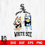 Chicago White Sox Bluey Bingo Svg Eps Dxf Png File, MLB svg, Digital Download, Instant Download