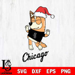 Chicago White Sox Bluey Chilli Happy Christmas Svg Eps Dxf Png File, Digital Download