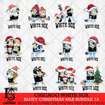 Chicago White Sox Bluey Christmas MLB Bundle 12 file Cricut , Bluey Cricut , Christmas Svg , Bluey svg , Digital Download, dxf eps png pdf file