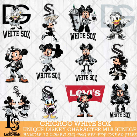 Chicago White Sox Disney character MLB Bundle 12 Svg Eps Dxf Png File, Digital Download, Instant Download
