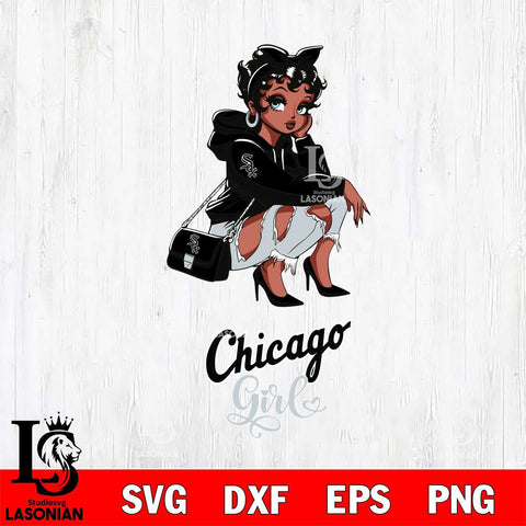 Chicago White Sox Fashion Black Fan Girl Betty Boop