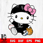 Chicago White Sox Hello Kitty Baseball Fly Svg Eps Dxf Png File,MLB File Cut,Digital Download,Instant Download,Svg Files