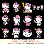 Chicago White Sox Hello Kitty Pink Bundle 12 SVG Svg Eps Dxf Png File, MLB svg, Digital Download, Instant Download