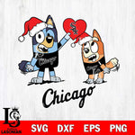 Chicago White Sox Love Bluey Christmas Svg Eps Dxf Png File, Digital Download