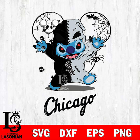 Chicago White Sox Stitch Horror Halloween 2 Svg Eps Dxf Png File, Digital Download, Instant Download