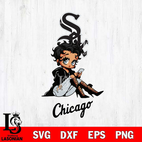 Chicago White Sox Style Black Fan Girl Betty Boop
