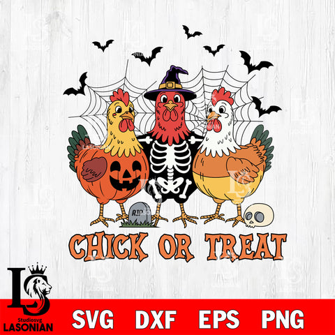 Chick Or Treat Halloween Chicken SVG DXF EPS PNG FILE, Halloween File Cut, Digital Download,Instant Download, Silhouette, Cricut