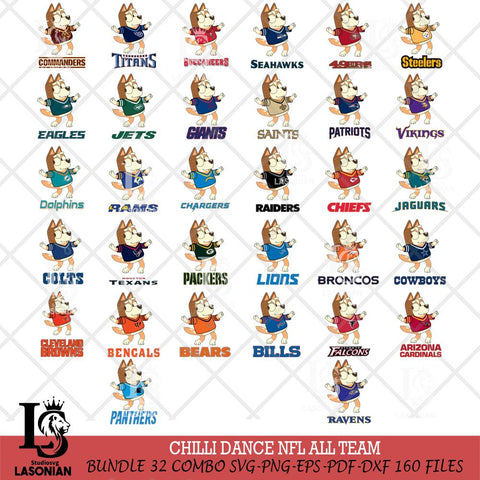 Chilli Dance NFL ALL TEAM Svg Eps Dxf Png File, Digital Download, Instant Download