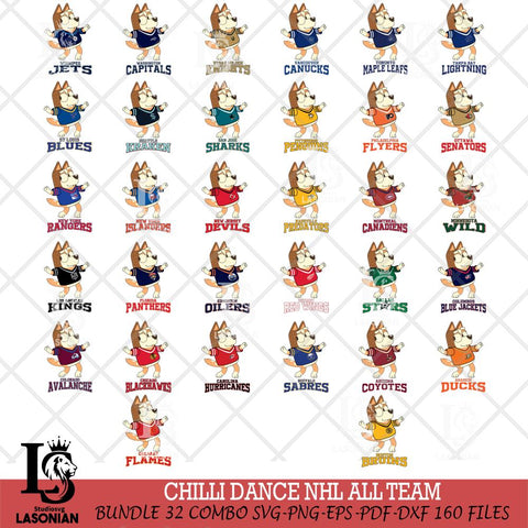 Chilli Dance NHL ALL TEAM Svg Eps Dxf Png File, Digital Download, Instant Download