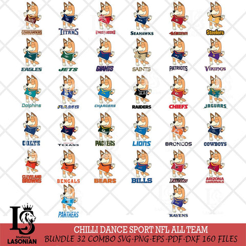 Chilli Dance Sport NFL ALL TEAM Svg Eps Dxf Png File, Digital Download, Instant Download