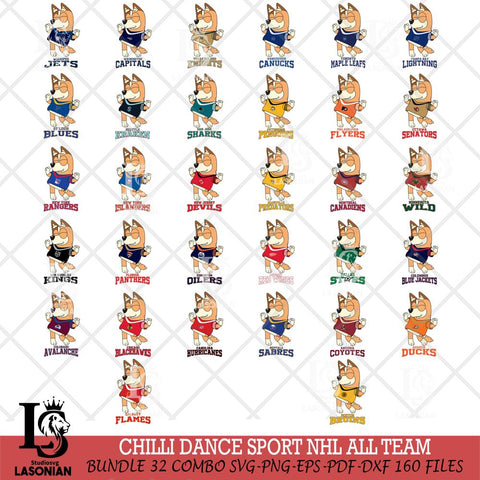 Chilli Dance Sport NHL ALL TEAM Svg Eps Dxf Png File, Digital Download, Instant Download
