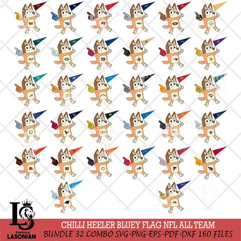 Chilli Heeler Bluey Flag NFL Svg Eps Dxf Png File,Bundle NFL Cut Svg Files,Digital File,Sublimation