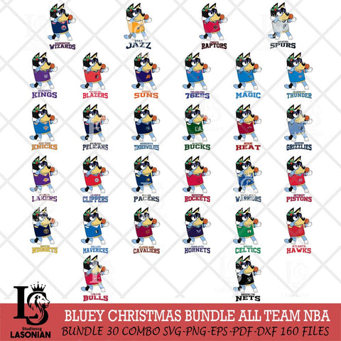 Christmas Bluey Bandit Heeler NBA Cricut , Christmas Svg , Bluey svg , Digital Download, dxf eps png pdf file