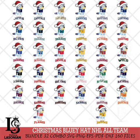 Christmas Bluey Hat NHL Svg , Christmas Svg , Bluey svg , Digital Download, dxf eps png pdf file