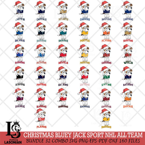 Christmas Bluey Jack Sport NHL Svg , Christmas Svg , Bluey svg , Digital Download, dxf eps png pdf file