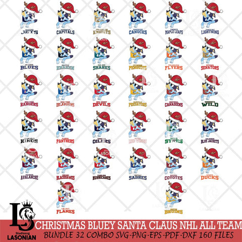 Christmas Bluey Santa Claus NHL Svg , Christmas Svg , Bluey svg , Digital Download, dxf eps png pdf file