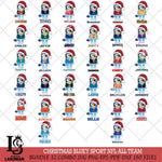 Christmas Bluey Sport NFL ALL TEAM Svg Eps Dxf Png File,Cut Svg Files, Digital File, Sublimation