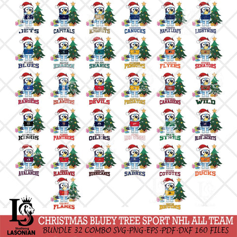 Christmas Bluey Tree Sport NHL Svg , Christmas Svg , Bluey svg , Digital Download, dxf eps png pdf file