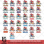 Christmas Bluey & Bingo Sit NFL ALL TEAM Svg Eps Dxf Png File,Cut Svg Files, Digital File, Sublimation