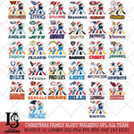 Christmas Family Bluey Walking NFL ALL TEAM Svg Eps Dxf Png File,Cut Svg Files, Digital File, Sublimation