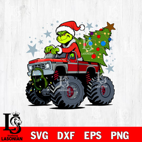 Christmas Grinch Monster Truck Svg Eps Dxf Png File,Christmas File Cut ,Digital Download ,Instant Download, Cricut File