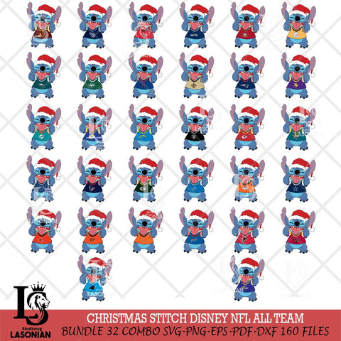 Christmas Stitch Disney NFL ALL TEAM Svg Eps Dxf Png File, Digital Download, Instant Download