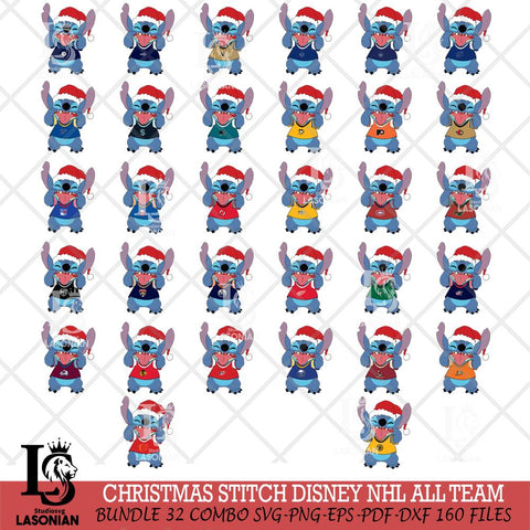 Christmas Stitch Disney NHL ALL TEAM Svg Eps Dxf Png File, Digital Download, Instant Download
