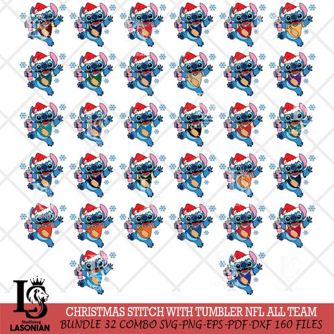 Christmas Stitch With Tumbler NFL ALL TEAM Svg Eps Dxf Png File, Digital Download, Instant Download