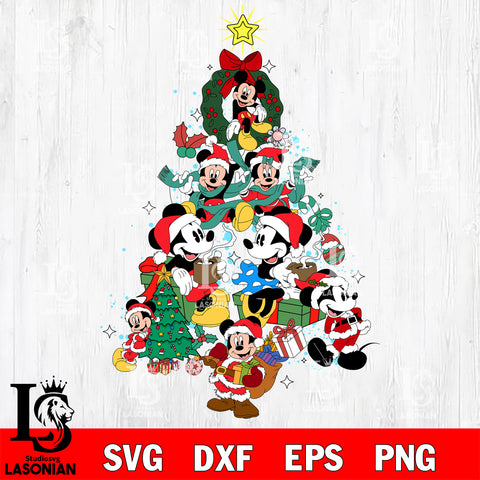 Christmas tree mickey mouse SVG DXF EPS PNG FILE,Christmas SVG, Disney Digital Download,Instant Download, Silhouette