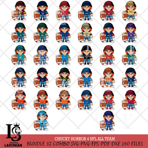 Chucky Horror 4 NFL ALL TEAM Svg Eps Dxf Png File, Bundle NFL svg, Digital Download, Instant Download