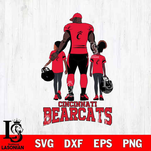Cincinnati Bearcats 3 Father and son Rugby SVG DXF EPS PNG FILE,NCAA SVG, Father day Digital Download,Instant Download, Silhouette