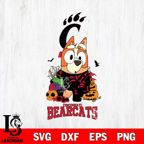 Cincinnati Bearcats Bluey Halloween NCAA Svg Eps Dxf Png File, Digital Download, Instant Download
