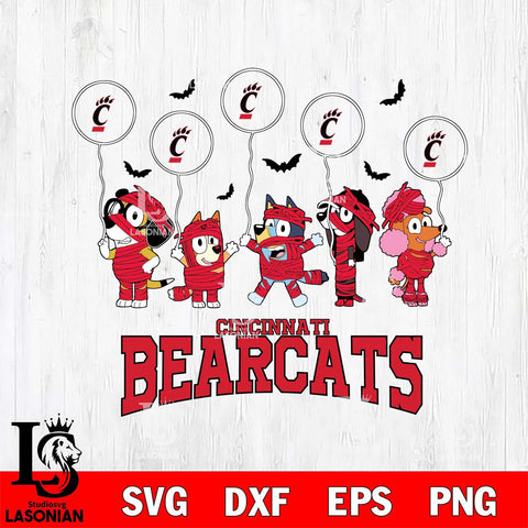 Cincinnati Bearcats Bluey Halloween Spooky Svg Eps Dxf Png File, Digital Download, Instant Download