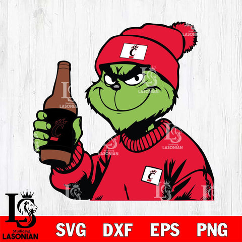 Cincinnati Bearcats Boujee Grinch 5 Svg Eps Dxf Png File, Digital Download, Instant Download