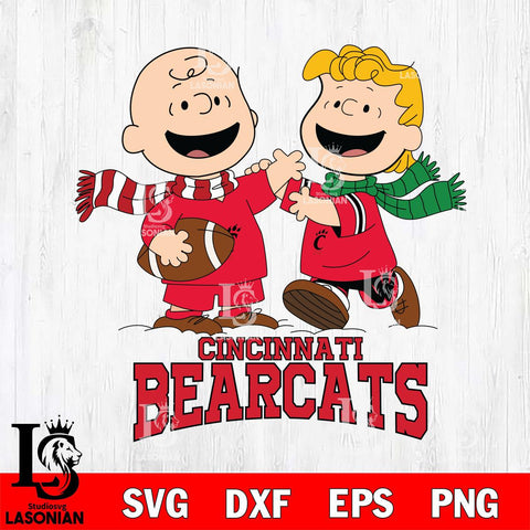 Cincinnati Bearcats Charlie Brown & Linus Football Cricut,Christmas SVG DXF EPS PNG FILE, NCAA Digital Download,Instant Download, Silhouette
