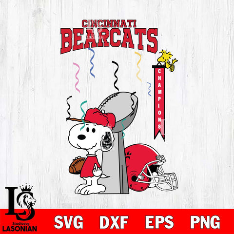 Cincinnati Bearcats Charlie Brown and Snoopy Super Bowl Svg Eps Dxf Png File, NCAA svg , Digital Download , Instant Download, Cricut File
