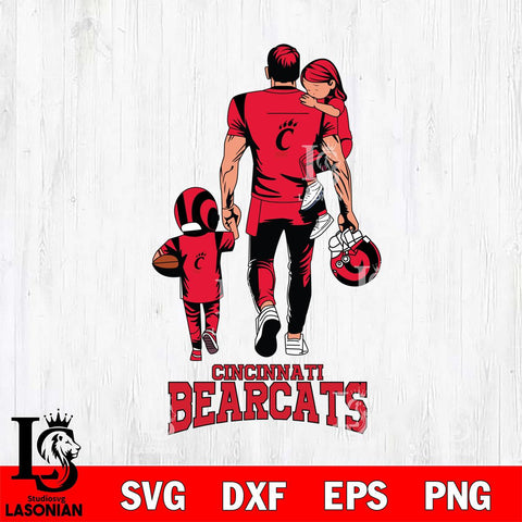 Cincinnati Bearcats Father And Son Football SVG DXF EPS PNG FILE,NCAA SVG, Father day Digital Download,Instant Download, Silhouette