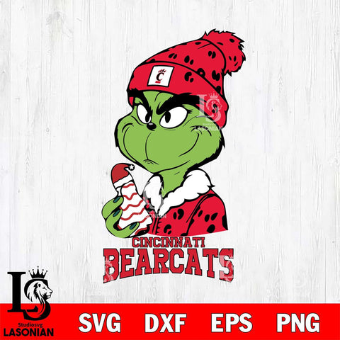 Cincinnati Bearcats Grinch Tree Cake Svg Eps Dxf Png File, Digital Download, Instant Download