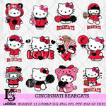 Cincinnati Bearcats Hello Kitty Bundle 12 SVG Svg Eps Dxf Png File, Digital Download, Instant Download