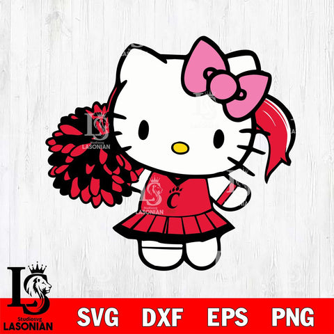 Cincinnati Bearcats Hello Kitty Cheerleader 12 Svg Eps Dxf Png File, Digital Download, Instant Download