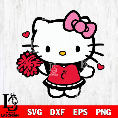 Cincinnati Bearcats Hello Kitty Cheerleader 6 Svg Eps Dxf Png File, Digital Download, Instant Download