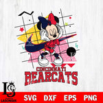 Cincinnati Bearcats Minnie Mouse Dancing SVG DXF EPS PNG FILE, NCAA File Cut,Digital Download,Instant Download